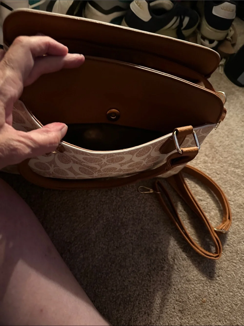 Camel colored purse